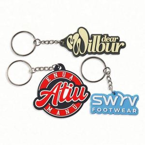 Vintage Custom Brand Antique Rubber Retro Motel Room Carabiner Key Ring Tag Promotional Hotel Keychain with Embossed Printing - Product Image 2