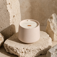 Pot en céramique de couleur personnalisée, bougie en cire de soja écologique parfumée pour la décoration de la maison, aromathérapie