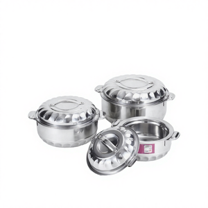 Hot Selling Classic <b>Stainless</b> <b>Steel</b> Double Insulating Eco-Friendly Multifunctional Round Casserole <b>Pot</b> <b>Set</b> for Home - Product Image 4