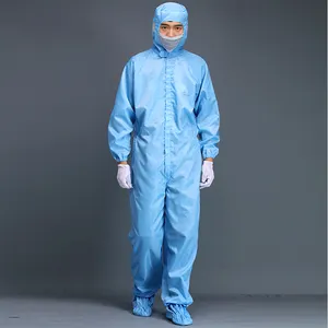 Modulares Reinraum kleid weiß blau Arbeits kleidung anti statischer Reinraum-Kleidungs anzug