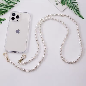 <span class=keywords><strong>Correa</strong></span> de Cadena de Perlas de Lujo DIY de 120 cm, <span class=keywords><strong>Funda</strong></span> Transparente Acrílica Antigolpes con Logo para <span class=keywords><strong>iPhone</strong></span> 17/16/13/12 PRO/15 Pro - Product Image 1