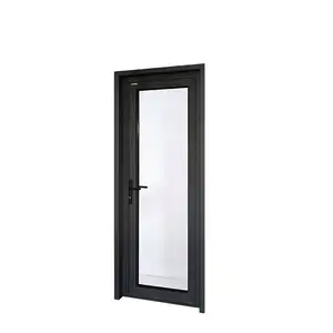 Deur En Raam Aluminium Zwart Aluminium Frame Dubbel Gehard Glas Indoor Woonkamer Draaideur