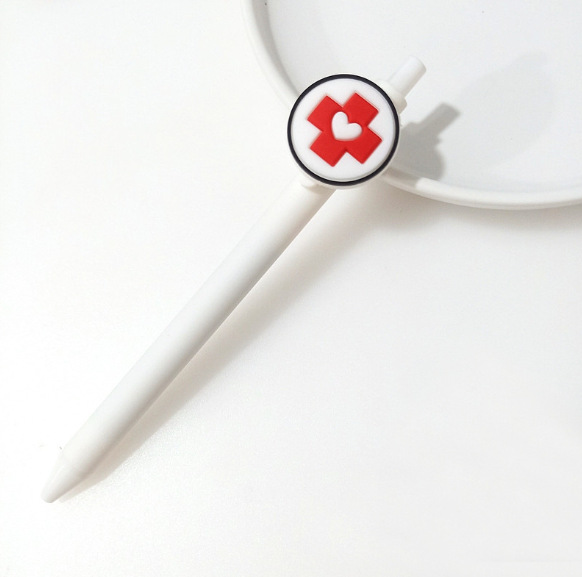 Bolígrafo rojo cruz blanco-0,5 MM negro