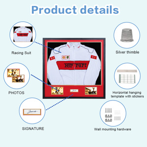 Vitrine murale pour combinaison <span class=keywords><strong>de</strong></span> course <span class=keywords><strong>avec</strong></span> tapis rouge et ouvertures pour photos, cadre <span class=keywords><strong>de</strong></span> présentation pour souvenirs <span class=keywords><strong>de</strong></span> sport automobile F1 - Product Image 6