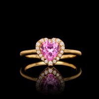 DEYIN 925 argent Sterling Design Original taille brillant diamant rose saphir coeur Moissanite bague pour mariage bijoux fins