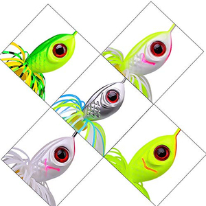 Señuelo de pesca giratorio de 18g y 90mm con faldas de goma simuladas para lubina - Product Image 4