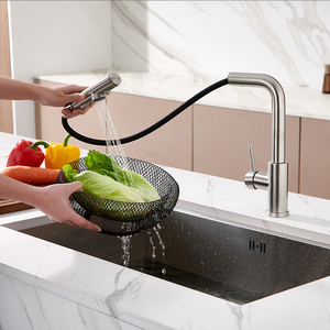 ก๊อกน้ำแบบดึงลงติดตั้งบนเคาน์เตอร์ครัว สแตนเลส 304 แบบ 3 ทาง ราคาโรงงาน - Product Image 3