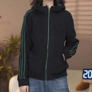 Women's Hooded Sweatshirt Warm Orange Fleece Lined Thickened Zipper Front Loose Fit Autumn Wear - Product Image 3