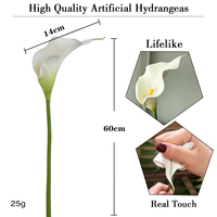Fleurs artificielles Calla Lily en EVA faites à la main, effet naturel, vente en gros, respectueuses de l'environnement, blanches, pour centre de table, mariage, fête, maison