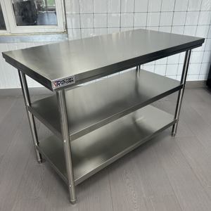 VICTORY KITCHEN comercial superventas Acero inoxidable 3 capas banco de trabajo con backsplash equipo de panadería para restaurante - Product Image 6