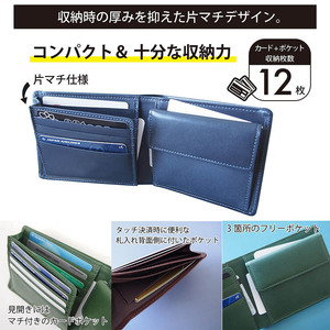 Men's Bi-Fold Genuine Leather <b>Wallet</b> With Coin Compartment <b>RFID</b> <b>Blocking</b> Orange Reddish Orange Solid Color Spring 2025 - Product Image 3