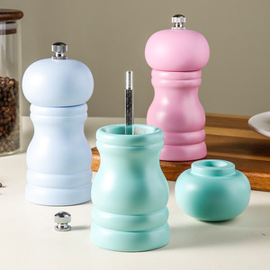 Elegante Molinillo de Pimienta Manual Compacto de Madera Color Macaron, Juego de Molinillos de Sal y Pimienta de Cerámica para Uso Doméstico - Product Image 4