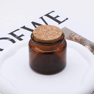 ขวดแก้วเปล่าทนความร้อนดีไซน์ทันสมัยฝาไม้ก๊อกฝาปิดโถแก้วใส่เทียนพร้อมฝาปิด - Product Image 3