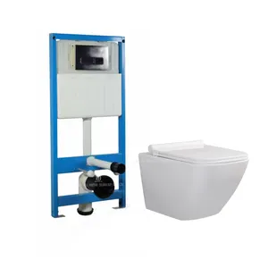 Modern Sanitary Ware Square Wall Toilet Bowl Ceramic Bathroom Wc Wall-Hung Toilet With Concealed Tank