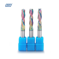 ZHY Vente en gros de fraises à compression CNC personnalisées en carbure, 2 ou 3 flûtes, avec revêtement nano, à coupe ascendante
