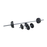 Kits d'Haltères et Barres de Musculation Ajustables en Acier et Caoutchouc de 15 kg à 50 kg pour Équipement de Fitness – Ensemble Complet