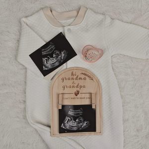 Cadre photo en bois pour échographie, cadre d'<span class=keywords><strong>annonce</strong></span> de naissance, souvenir de grossesse pour cadeau aux grands-parents - Product Image 6