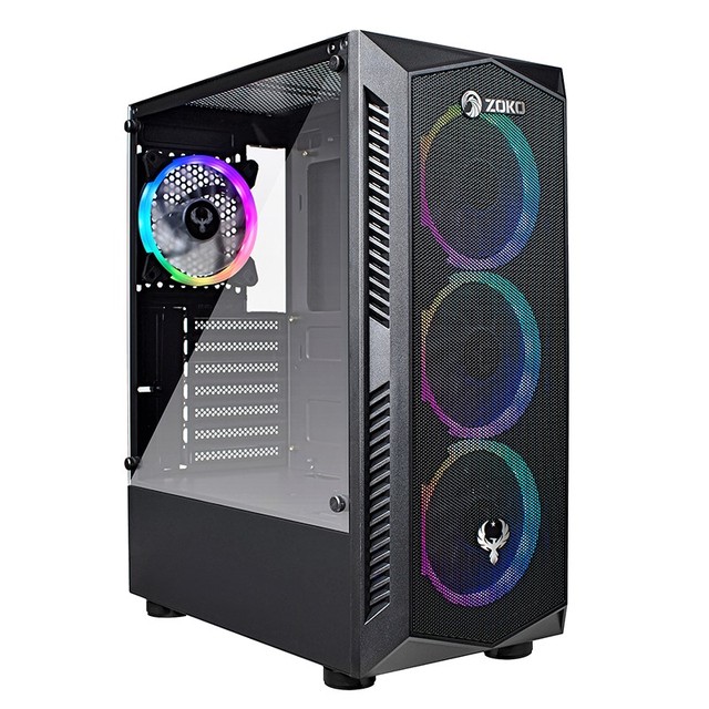 Attractive Mesh Computer case Pc Gabinete for Gamer With Great air Circulation Supporting 3 Rgb Fans in Front