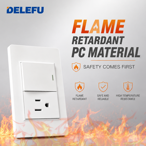 DELEFU - Enchufe de Pared Estándar Estadounidense para PC, Color Blanco, NEMA 5-15, <span class=keywords><strong>Tomacorriente</strong></span> Eléctrico <span class=keywords><strong>con</strong></span> USB A y USB C, Placa de Pared Modular - Product Image 3