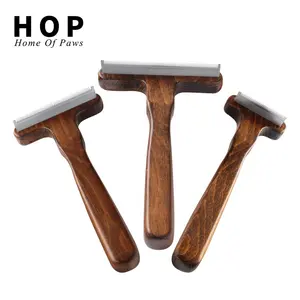 Factory Wholesale Classical Style Upscale Wood Handle Pet Cat Dog Deshedding Tool Brush