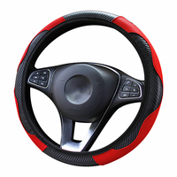 Housse de volant de voiture respirante antidérapante PU housses de volant adaptées à 37-38cm décoration de protection de volant de voiture