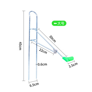 Soporte metálico ajustable para cañas de pescar con cabezal en forma de V y púa de suelo engrosada para uso en playa y océano - Product Image 2