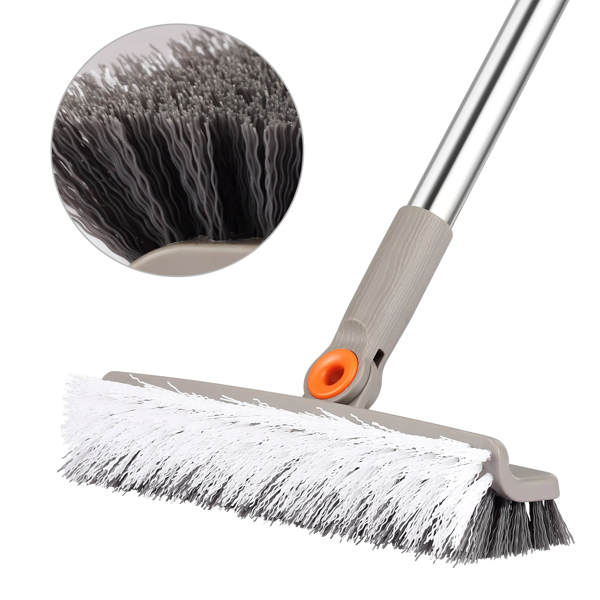 Double Sided Manual Flooring brush Sweeper Wall Corner detachable Brooms Rotary Floor Scrubber Stainless Steel Scrub Brush