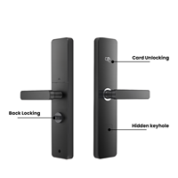 Cerradura de Puerta de Hotel con Software de Gestión, Desbloqueo con Tarjeta, Sistema Electrónico Inteligente de Seguridad, Cerradura de Hotel Integral Inteligente Negra con Llave