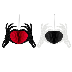 Adorno Colgante de Panal de Abeja para Halloween, Mano de Monstruo Espeluznante con Corazón, Decoración de Papel para Fiesta de Halloween y Hogar - Product Image 1