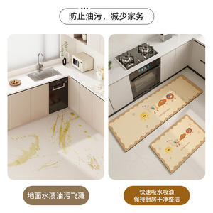 แผ่นรองครัวดูดซับน้ำกันลื่นลายดินไดอะตอมเมียซ์รูปทรงสี่เหลี่ยมผืนผ้า ซีรีส์ขนมหวานน่ารัก สำหรับห้องครัวและห้องน้ำ - Product Image 5