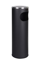 Poubelle extérieure en acier inoxydable, bac à déchets rond avec seau intérieur amovible, noir
