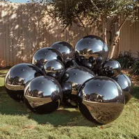 Boule miroir gonflable géante noire réutilisable, sphère disco brillante pour la décoration de mariage, ballons décoratifs 1,3 pi-6,5 pi