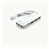 HUB USB2.0 Type-C à 3 ports + carte son virtuelle HD7.1, double prise audio CTIA/OMTP 3,5 mm, Plug&Play sans pilote pour ordinateur portable