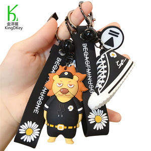 Porte-clés chaussures en PVC souple, 1 pièce, pendentifs de décoration pour clés de <span class=keywords><strong>Police</strong></span>, Lion, ours, tigre, pâquerettes, sac d'école, accessoires de Promotion - Product Image 2