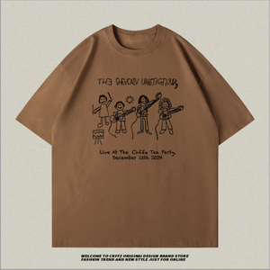 เสื้อยืดสไตล์เรียบง่ายใส่ได้ทั้งชายและหญิง, เสื้อยืดพิมพ์ลายทรงหลวมแขนยาวโอเวอร์ไซส์สไตล์เรียบง่าย F1 - Product Image 5