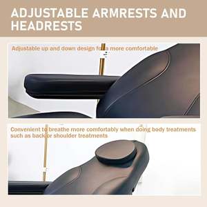 Siyah elektrik 3/4 Motor estetik uzanmış tıbbi muayene dövme koltuğu Spa masaj masası kozmetik yüz güzellik yatağı - Product Image 4