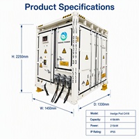 Sistema de Almacenamiento de Energía Solar Inedge Power de 860kW/1.671MWh, Todo en Uno, Refrigerado por Líquido, en Contenedor de 10 pies, BESS 400/800V IEC/CE