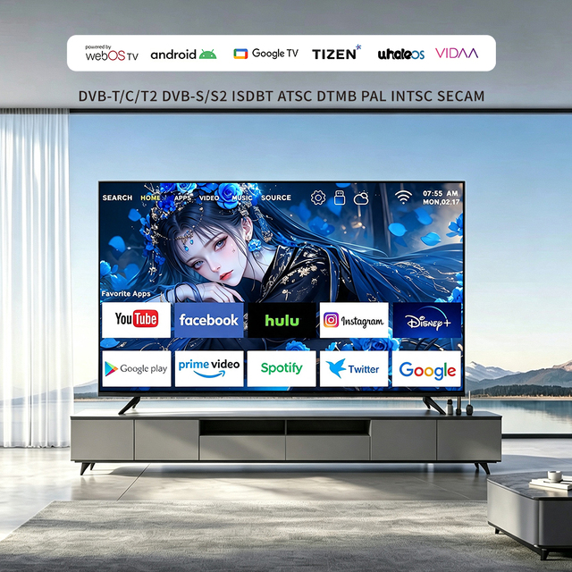 4K 8K OLED Smart TV 24 32 43 50 55 65 70 75 85 100 110 Inch Large Screen WiFi Android 15.0 VRR HDR10+ with Tempered Glass