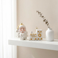 3D Goldener Weihnachtsmann und Weihnachtsbaum Donut-förmiger Anhänger Ornament Plastik Weihnachtsdekoration