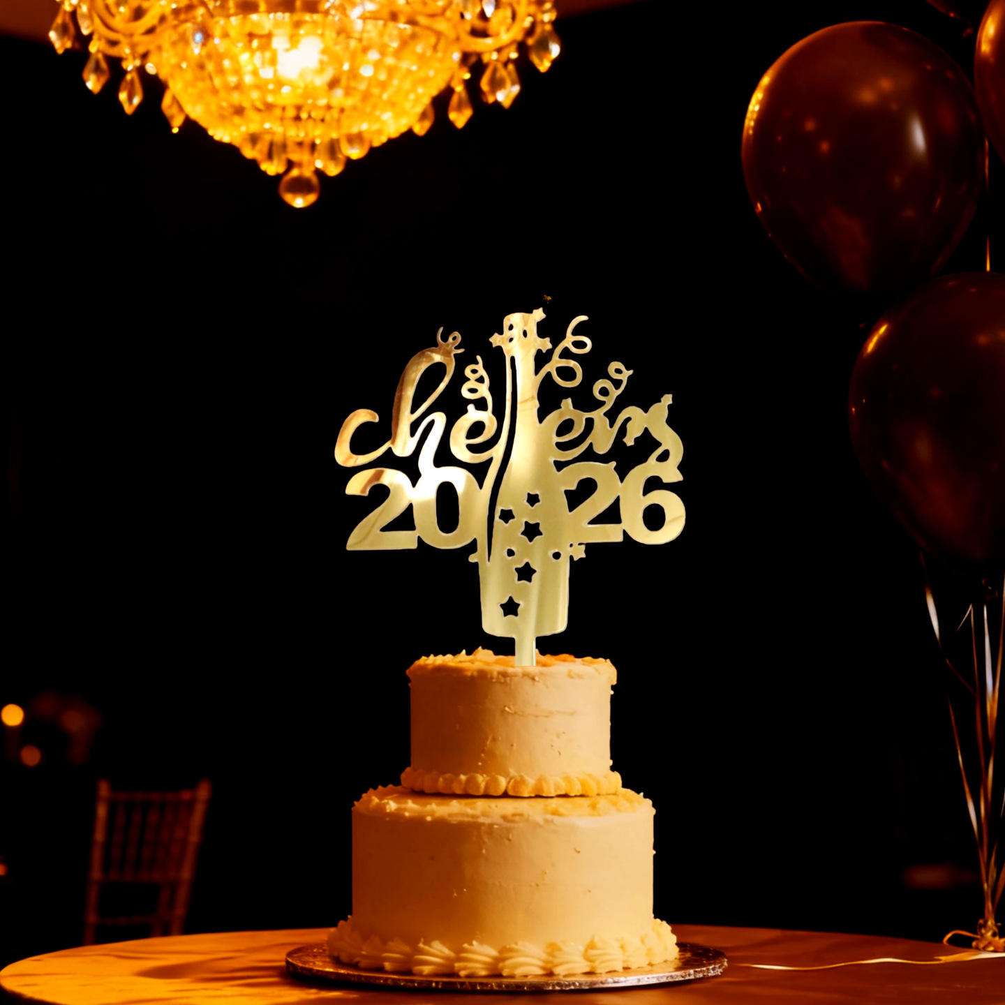 Golden Cheers 2026 (approx. 9 cm in width)