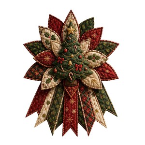 Festive Christmas Door Hanging DIY Sewing <b>Kit</b> Quilted Patchwork Fabric Ornament <b>Crochet</b> Wall Decor Holiday Handmade Gift - Product Image 3