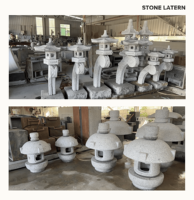 Lanterne en pierre artisanale pour la décoration de patio et de jardin