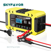 Chargeur de batterie de voiture automatique électrique 12V 6A, chargeur de batterie de camion et de moto 12V, chargeur de batterie au plomb-acide automatique