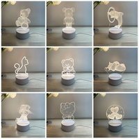 Luce Notturna LED 3D in Acrilico a Forma di Cubo, Moderna, per Bambini, con Controllo Touch USB, Dimmerabile, 7 Colori, Regalo Creativo per le Feste, Intelligente per Camera da Letto