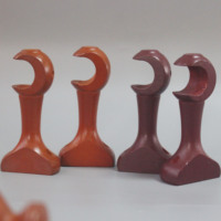 Ensemble de tringle à rideau en bois, anneaux en bois, crochet en plastique, 28MM, tringle à rideau en bois marron, support final, tringle à rideau, tringle à langir