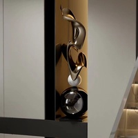 Sculpture artistique en ruban, ornement de sol géométrique moderne, décoration pour hôtel, club, salon, entrée, pièce modèle, Chine