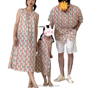 Ventes en gros d'été, robes fleuries maman et moi, chemise papa, vêtements assortis pour la famille, tenues hawaïennes - Product Image 1