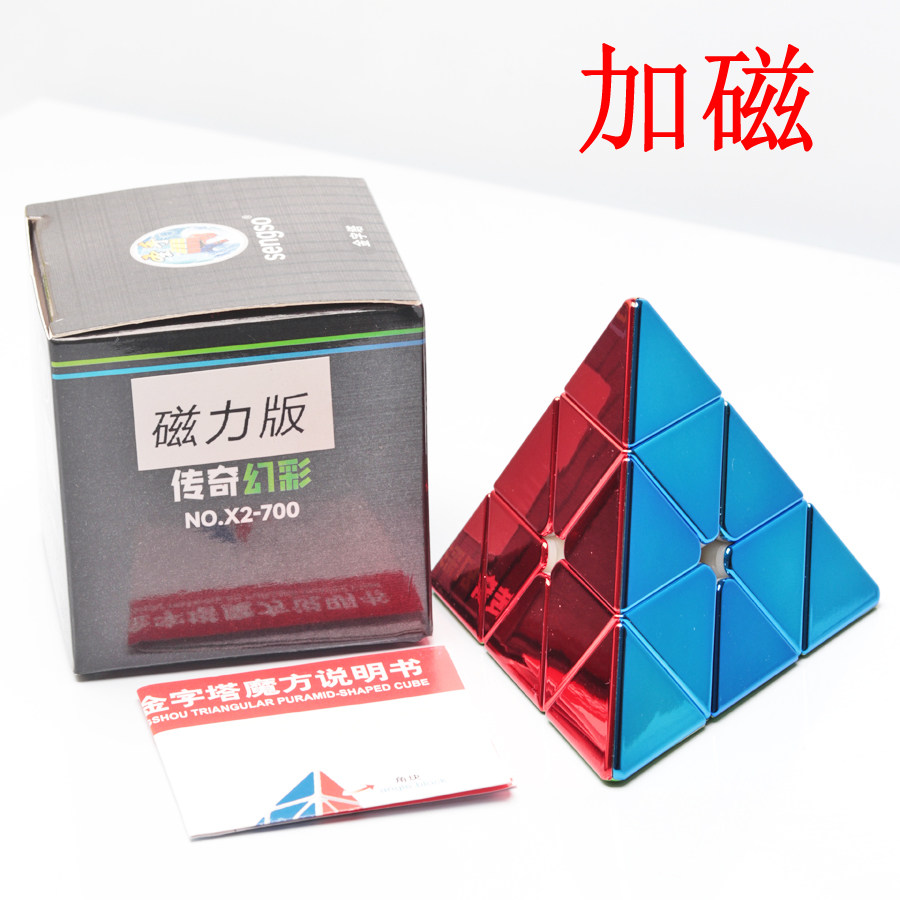 Pirámide con baño de oro + nivel magnético 3