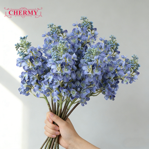 Di alta qualità 2 forchette vero tocco <span class=keywords><strong>fiori</strong></span> di ortensie <span class=keywords><strong>lilla</strong></span> matrimonio artificiale colore graduale <span class=keywords><strong>viola</strong></span> blu bianco - Product Image 1