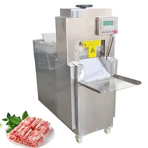 Trancheuse de viande congelée automatique à usage intensif pour restaurant machine à couper les rouleaux de mouton et de boeuf machine à trancher les saucisses pour bacon